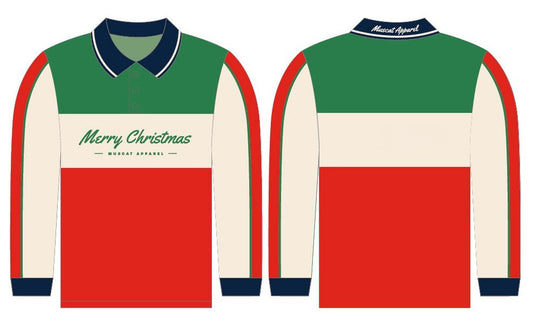 '26' Christmas Colour Block | Long Sleeve Shirt